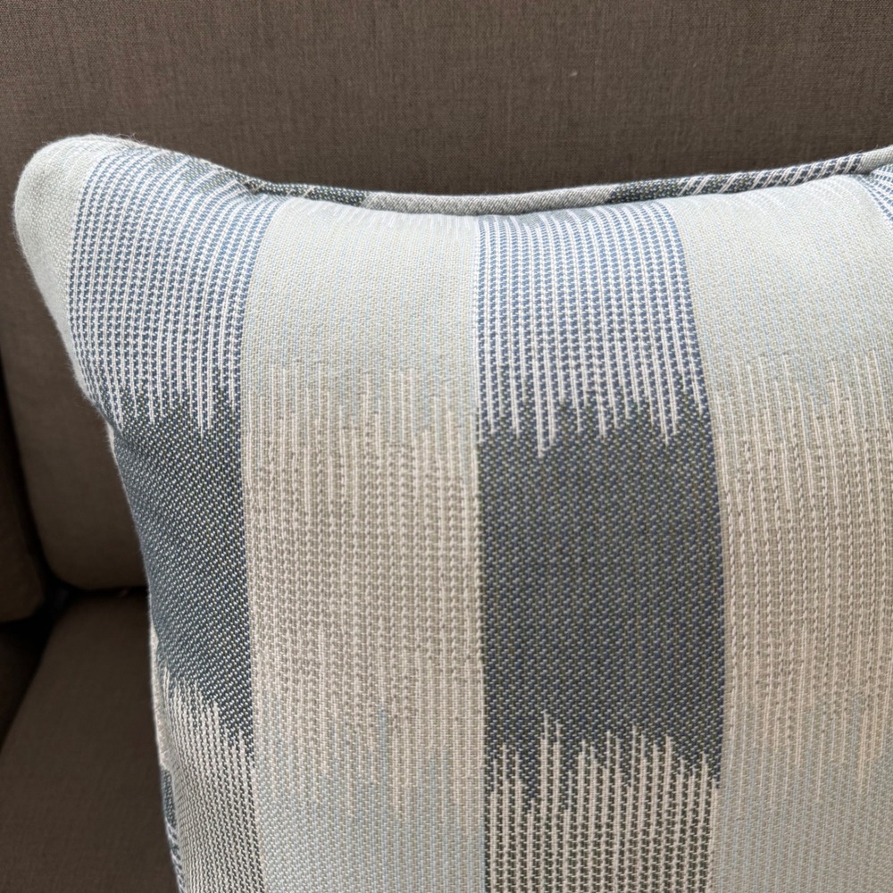 4 Sunbrella 20" X 20" Toss Pillows Coastal Calm Collection Blue Gray White NEW - Picture 6 of 13